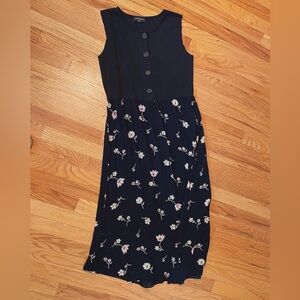 Floral and black vintage dress